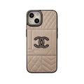 Luxury Leather CC Phone Case With Diamond for iPhone 12
