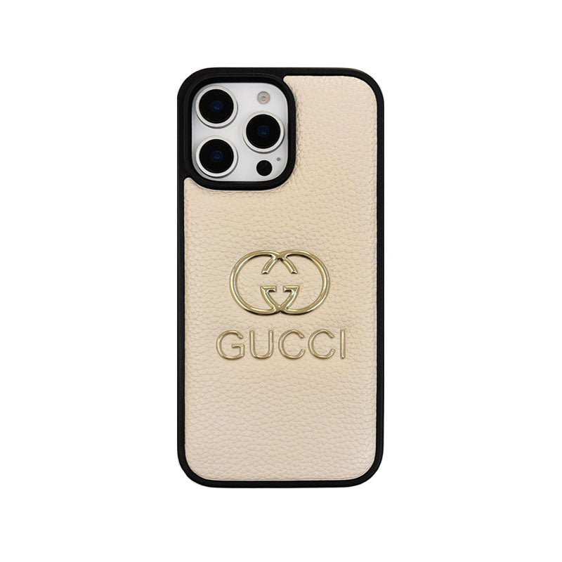 Premium Leather GG Phone Case for iPhone 12