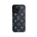 Luxury Leather Monogram Phone Case With Lens Protection for iPhone 12