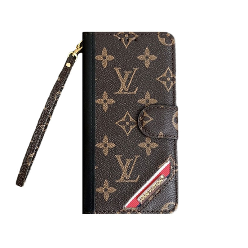 Monogram iPhone Case With Wallet Leather Flip Case With Card Holders for iPhone 12