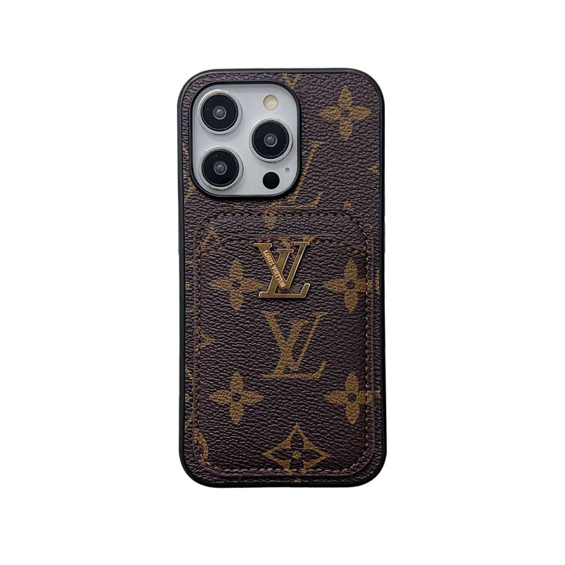 Classic Monogram iPhone Case With Card Holder -Big Printing for iPhone 12