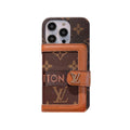 Monogram iPhone Case With Wallet And Crossbody Strap Brown for iPhone 12