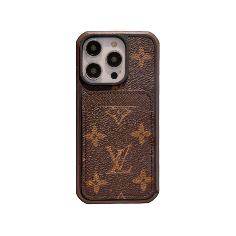 Monogram iPhone Case With Card Holder Big Printing for iPhone 12