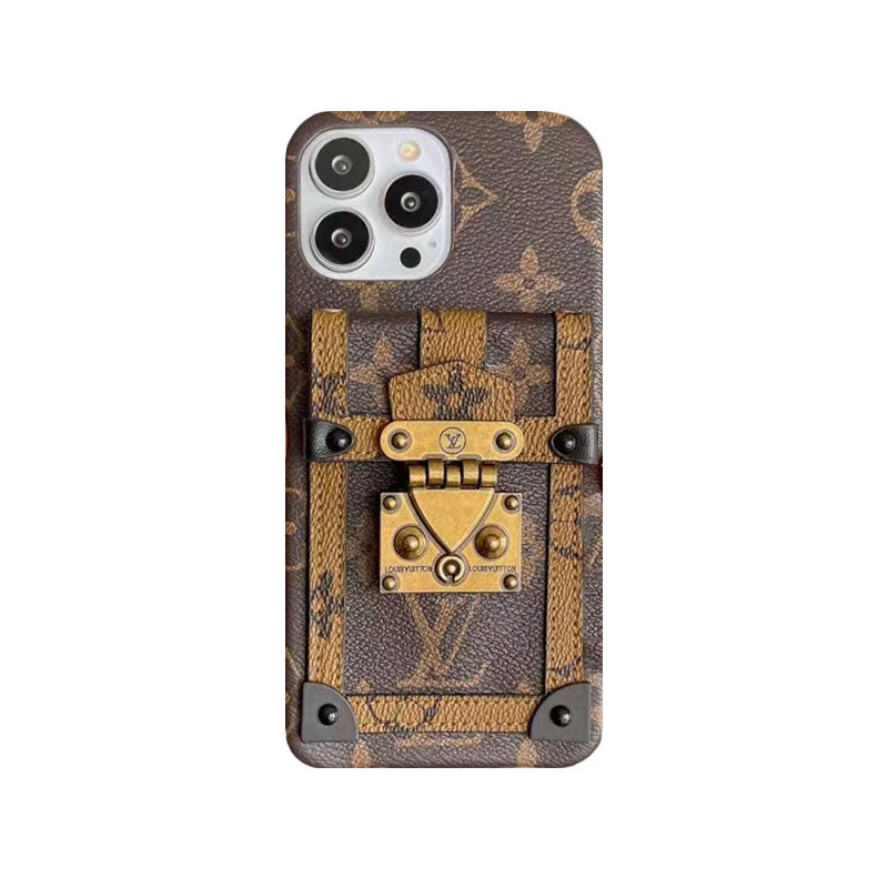 Monogram iPhone Case With Pouch Yellow Printing for iPhone 12