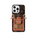 Monogram Dauphine iPhone Case With Card Holder And Strap Brown for iPhone 12