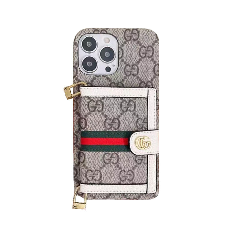 GG iPhone Case With Wallet And Crossbody Strap for iPhone 12