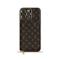 Monogram iPhone Case With Wallet Brown Small Printing for iPhone 12
