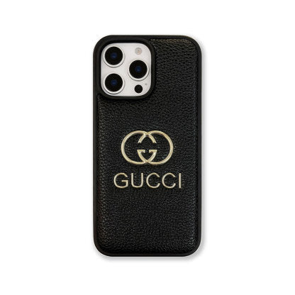 Premium Leather GG Phone Case for iPhone 12