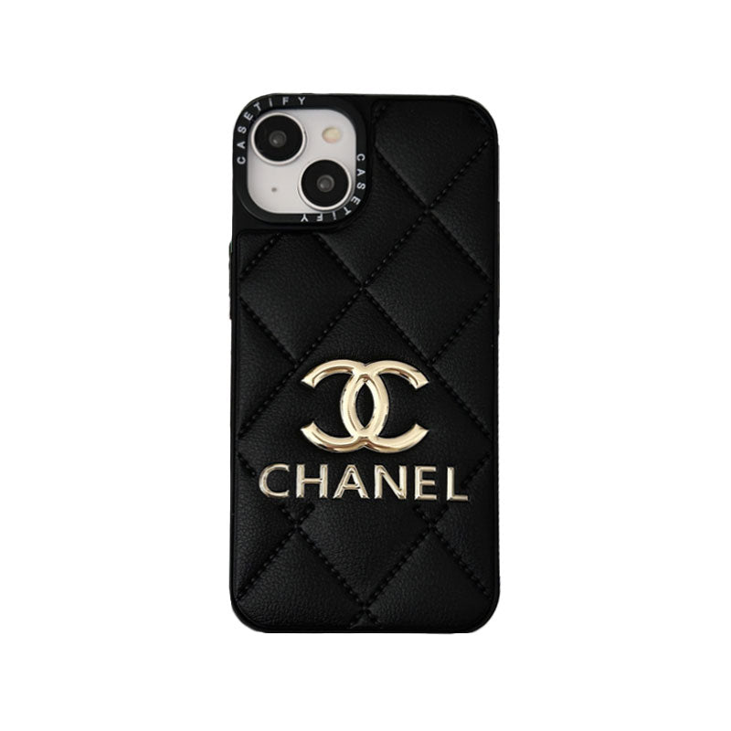 Leather CC iPhone Case Black for iPhone 12