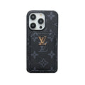Classic Monogram iPhone Case With Card Holder -Black Printing for iPhone 12