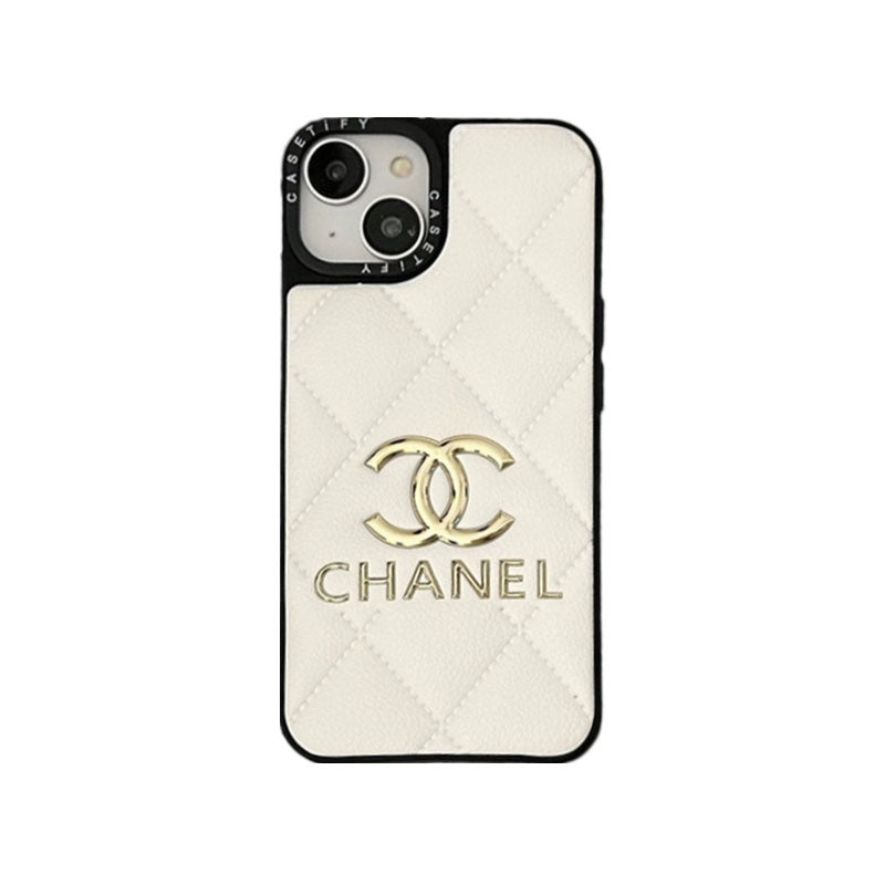 Leather CC iPhone Case White for iPhone 12