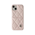 Leather CC iPhone Case With Card Holder Pink for iPhone 12