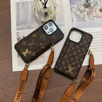 iPhone 16 LV Case 15 14 13 12 Pro Max Plus Crossbody Wallet