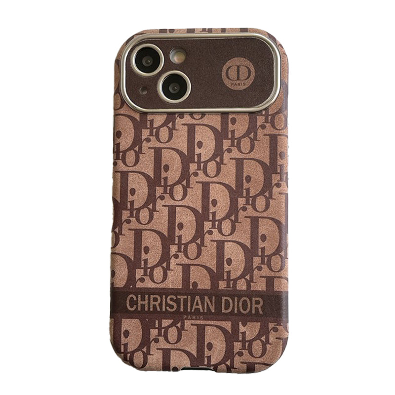 Luxury Brown Color Leather iPhone Case for iPhone 12