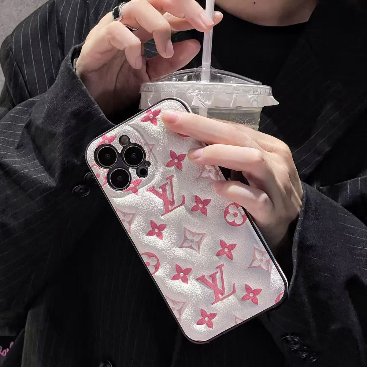 Monogram iPhone Case -Pink for iPhone 12