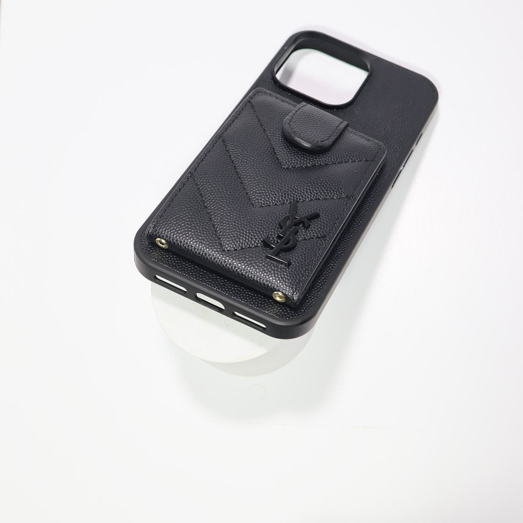 iPhone Case Ysl Leather Card Holder For 12 13 14 15 16 Pro Max Series for 12-pro-max