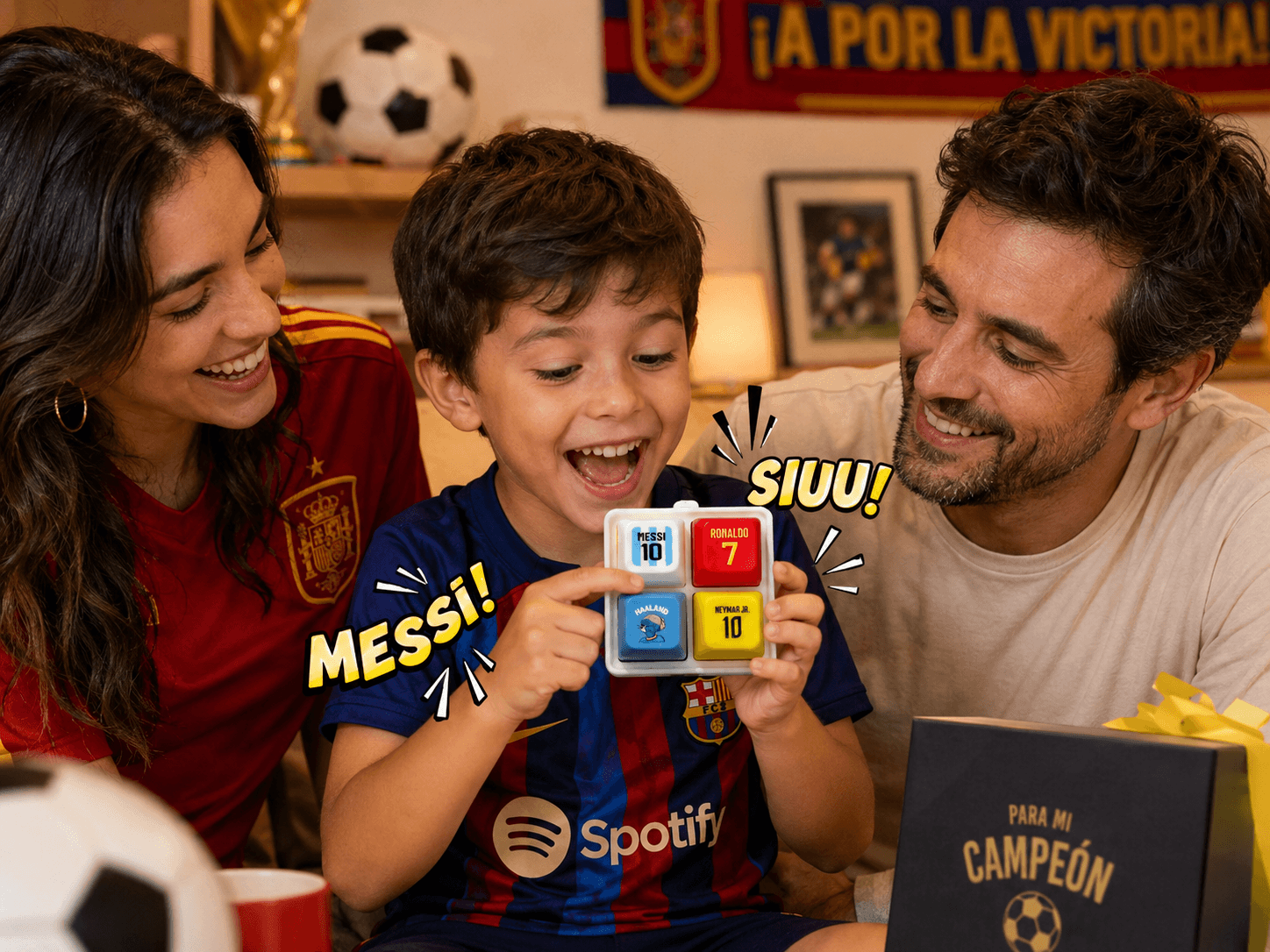 Football Legends Sound Button Keychain – Messi, Ronaldo, Haaland & Neymar