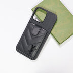 iPhone Case Ysl Leather Card Holder For 12 13 14 15 16 Pro Max Series for 12-pro