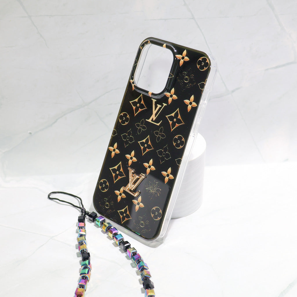 LV Black iPhone Case Golden Monogram for iphone-12-pro-max