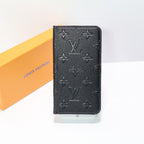 Black LV Wallet Phone Case 12-16 Pro Max Plus for 13-pro-max