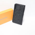 Black LV Wallet Phone Case 12-16 Pro Max Plus for 12-pro