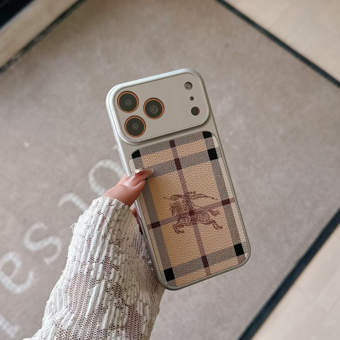 Burberry Phone Case Lens Protector Style For iPhone 13-17 / Pro / Pro Max for 13-pro