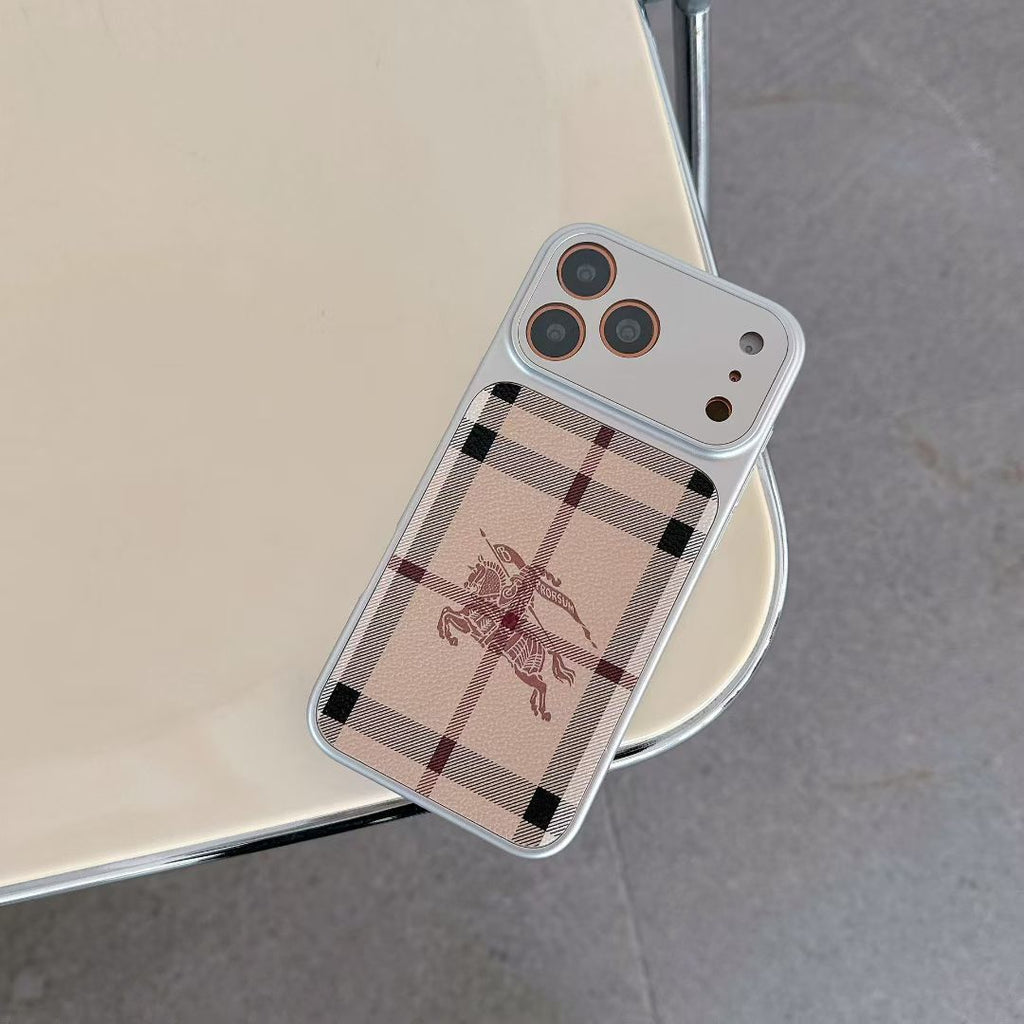 Burberry Phone Case Lens Protector Style For iPhone 13-17 / Pro / Pro Max for 13-pro-max