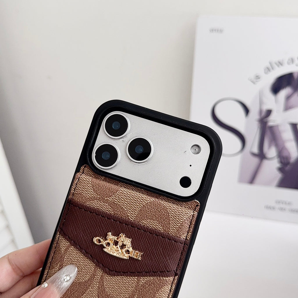 Card Holder Coach iPhone Case For 17 Series for iphone-17-pro
