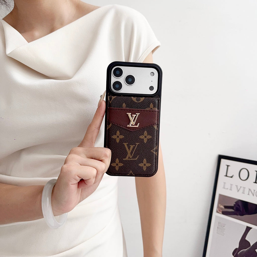 Folding Card Holder Louis V iPhone Case 12/13/14/15/16/17/Pro/Pro Max/ Plus/Air for 12-pro