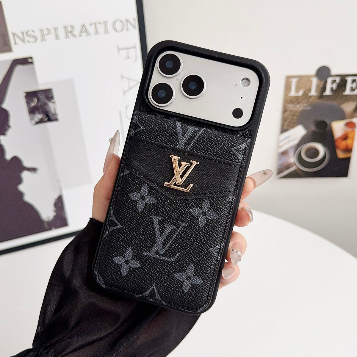Folding Card Holder Louis V iPhone Case 12/13/14/15/16/17/Pro/Pro Max/ Plus/Air for 12-pro