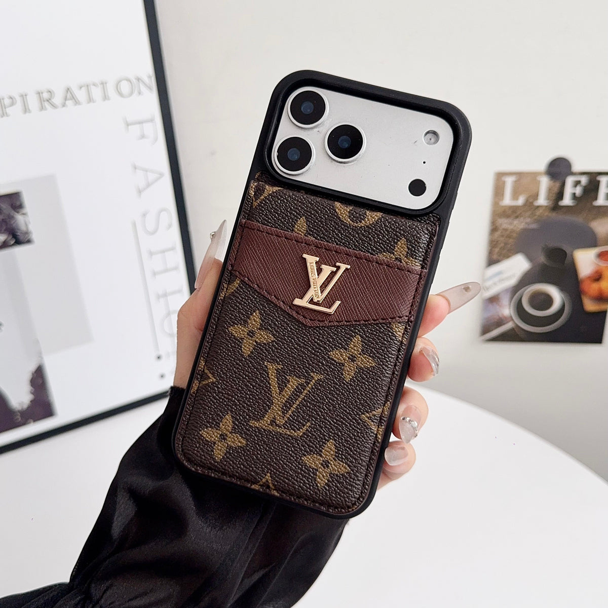 Folding Card Holder Louis V iPhone Case 12/13/14/15/16/17/Pro/Pro Max/ Plus/Air for 12-pro-max