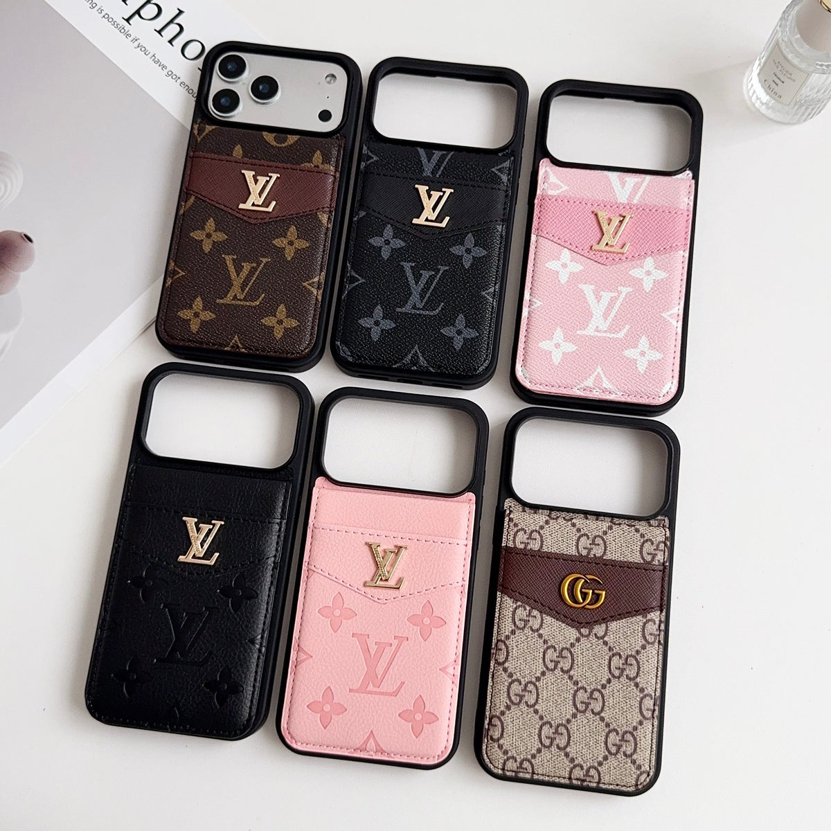 Folding Card Holder Louis V iPhone Case 12/13/14/15/16/17/Pro/Pro Max/ Plus/Air
