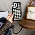 Fashion Cl Phone Case With Strap Fabric Leather for 12