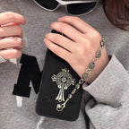 Chrome Hearts iPhone Case For 11 12 13 14 15 Pro Max Plus Series Chain Charm for 11-pro