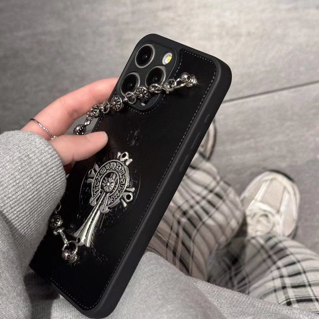 Chrome Hearts iPhone Case For 11 12 13 14 15 Pro Max Plus Series Chain Charm for 12-pro