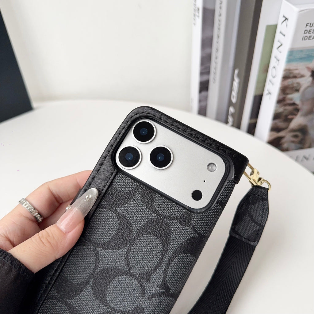 Coach Canvas Print Wallet Case iPhone 17/Pro/Pro Max/Air