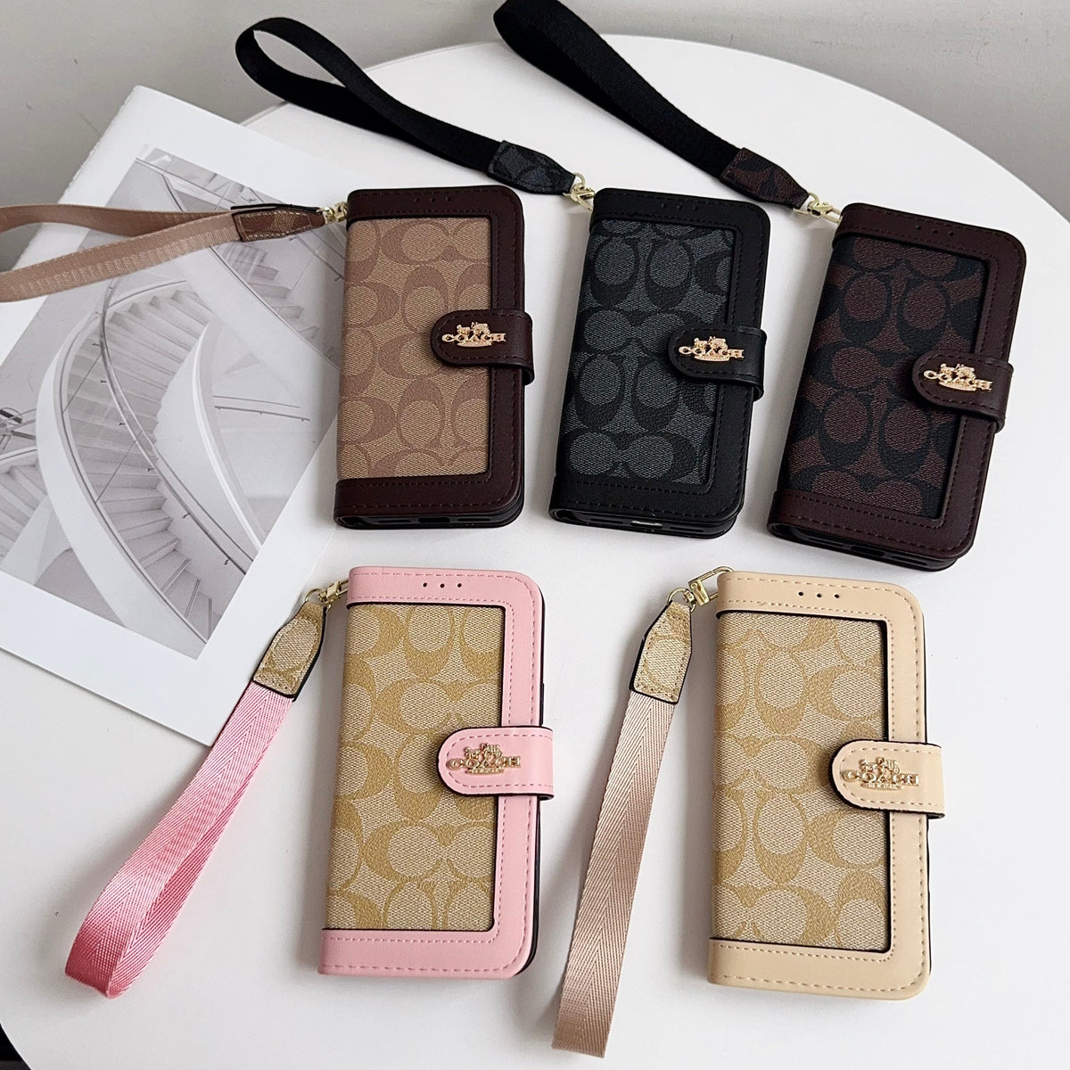 Coach Canvas Print Wallet Case iPhone 17/Pro/Pro Max/Air