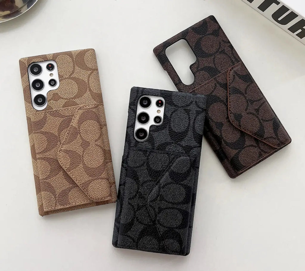 Coach Phone Case For Samsung Galaxy S21 22 23 24 25 Plus Ultra Card Slot