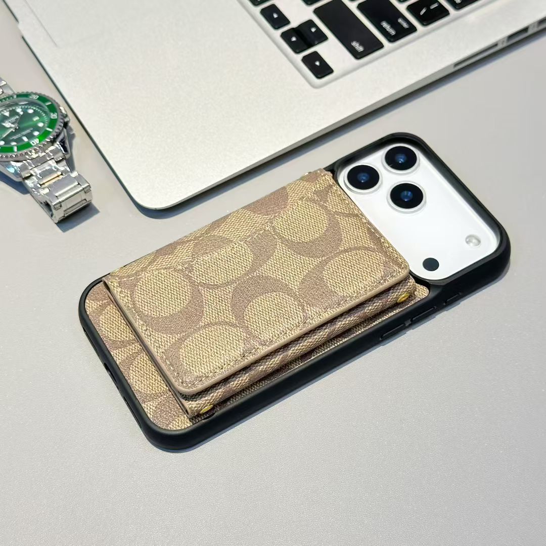 Signature Print iPhone 17 Wallet Phone Case Ch Style for 17-air