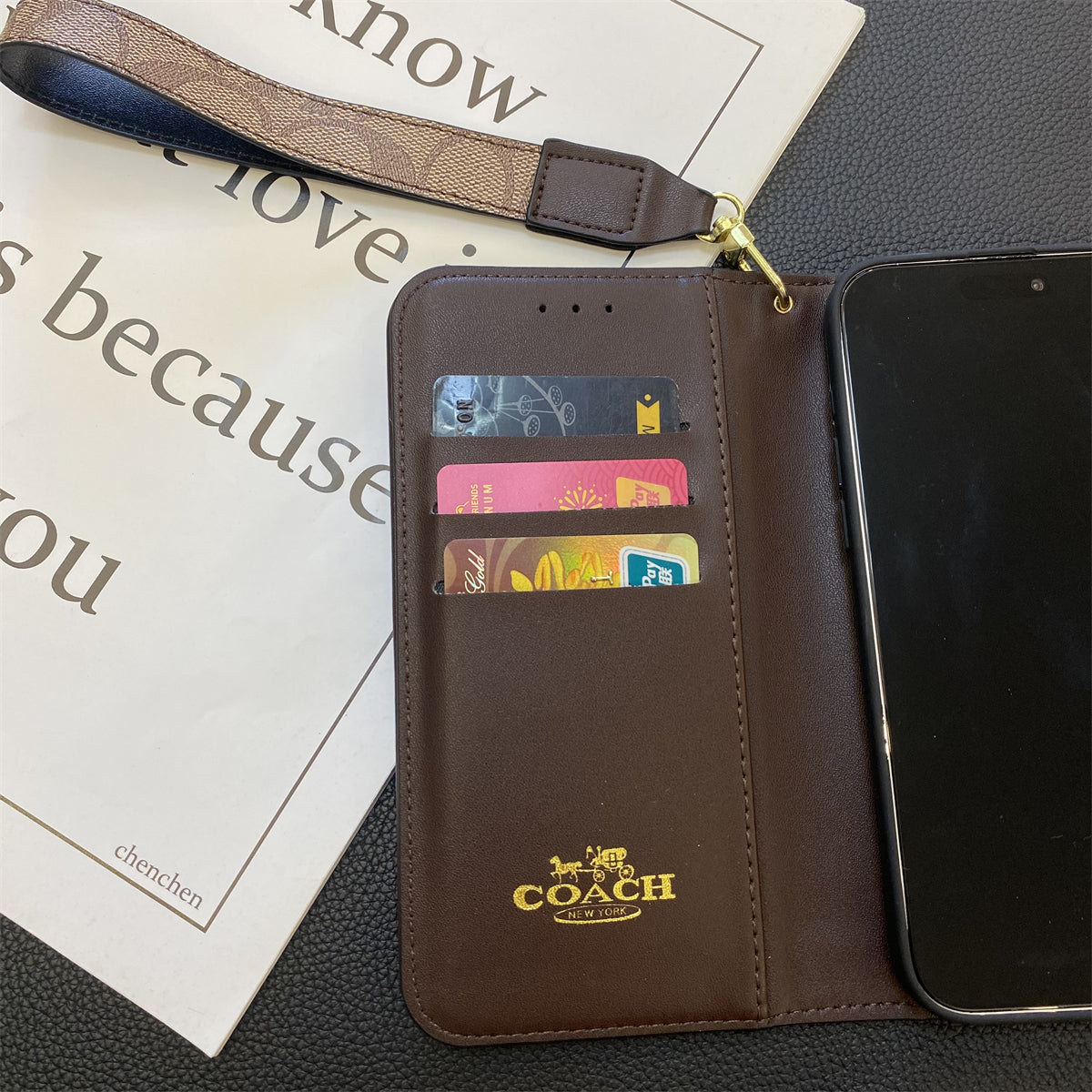 Coach Wallet iPhone Case For 12-16 Pro Max Plus Series