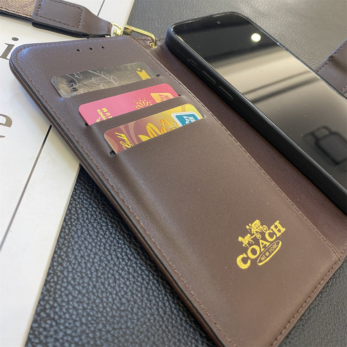 Coach Wallet iPhone Case For 12-16 Pro Max Plus Series
