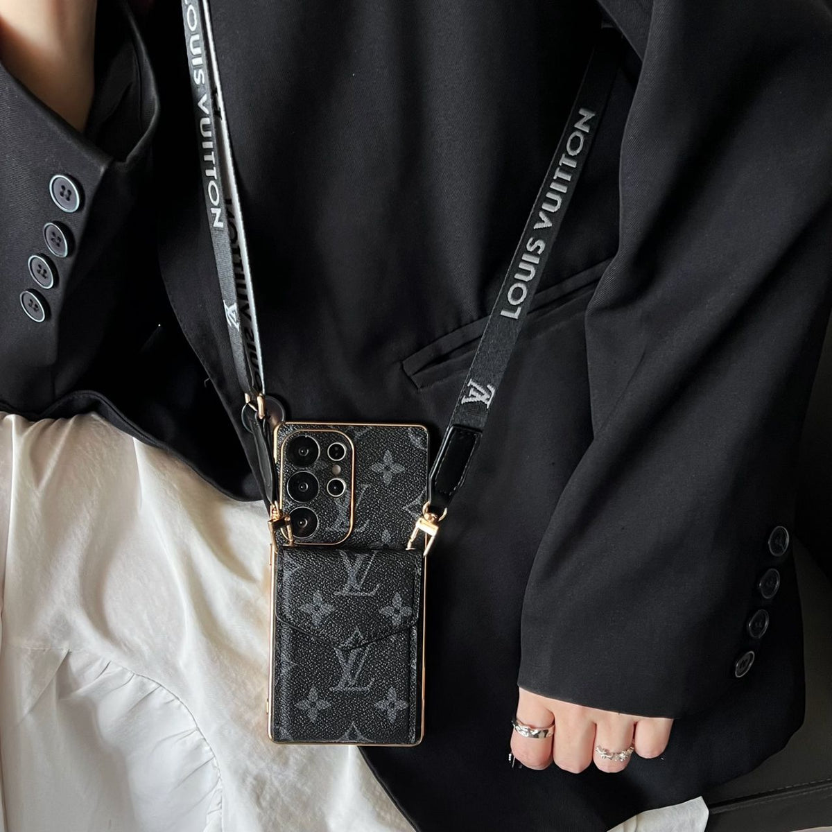 Crossbody LV Style Samsung Galaxy Phone Case S22-S25 Ultra Plus for s22-plus