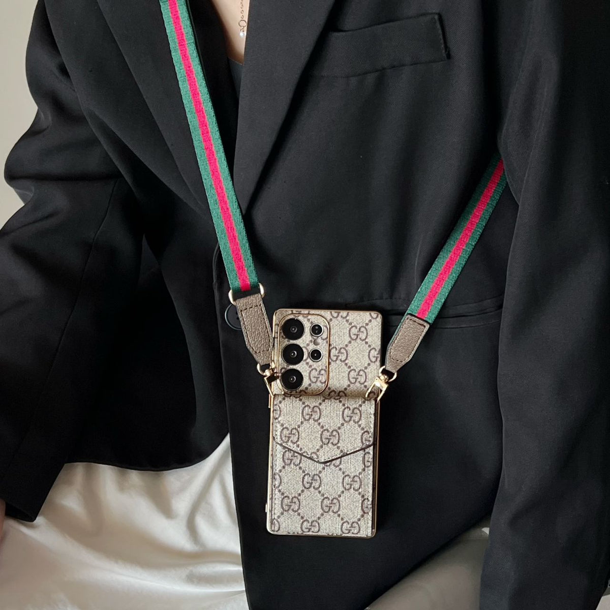 Crossbody LV Style Samsung Galaxy Phone Case S22-S25 Ultra Plus for s22-plus