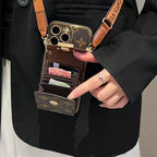 Crossbody Card Holder LV iPhone Case For 12-16 Pro Max Plus