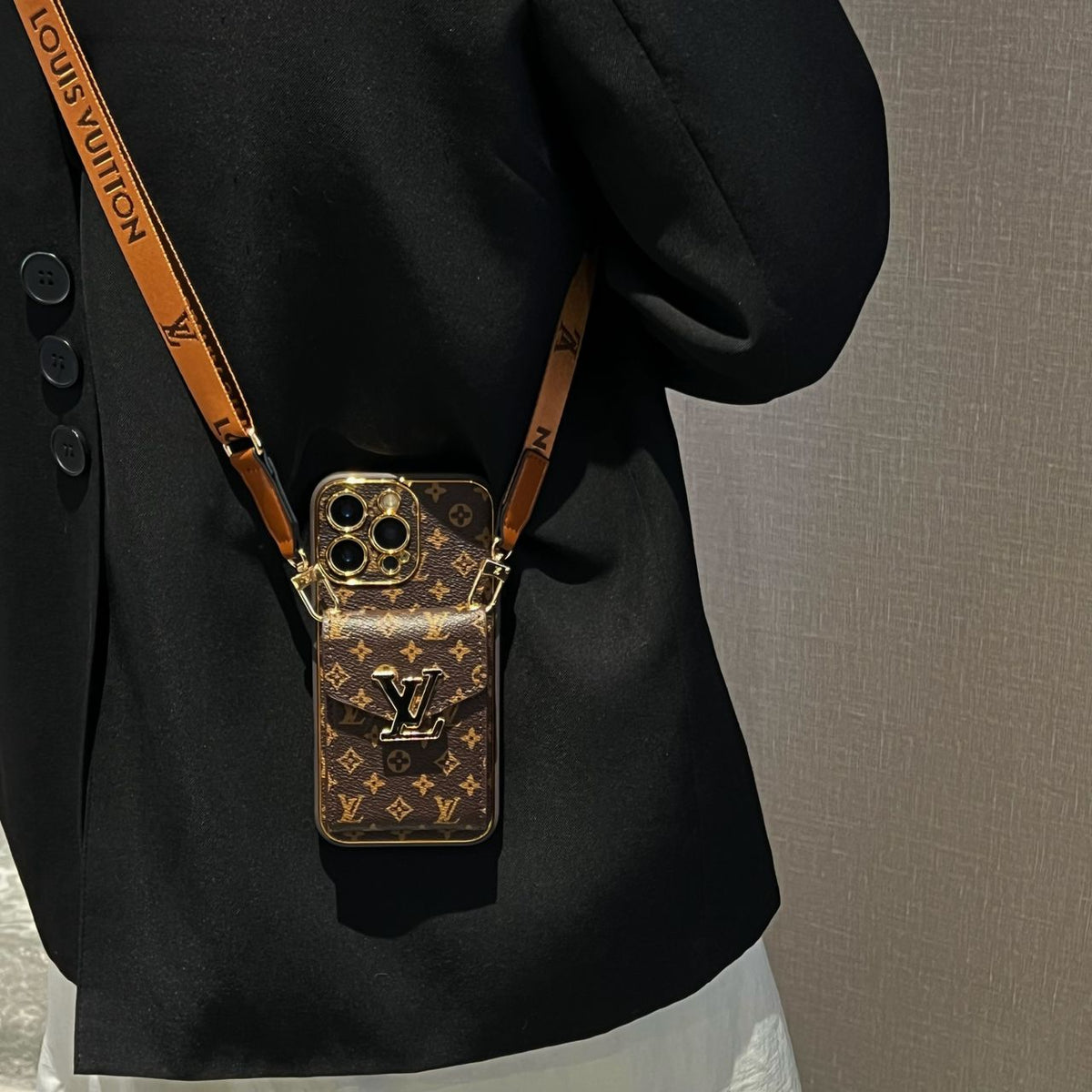 Crossbody Card Holder LV iPhone Case For 12-16 Pro Max Plus for 12-pro