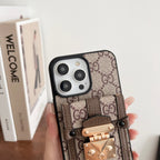 Designer Canvas Crossbody Phone Case For iPhone 12-16 Pro Max Plus for 13