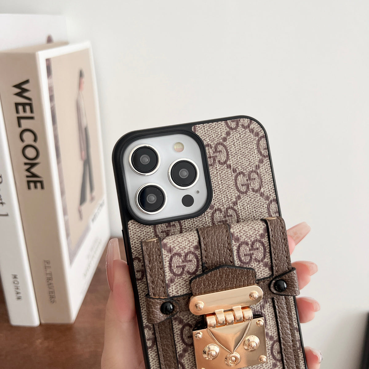 Designer Canvas Crossbody Phone Case For iPhone 12-16 Pro Max Plus for 13
