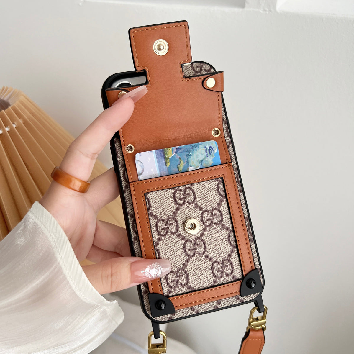 Designer Canvas Crossbody Phone Case For iPhone 12-16 Pro Max Plus for 12-pro