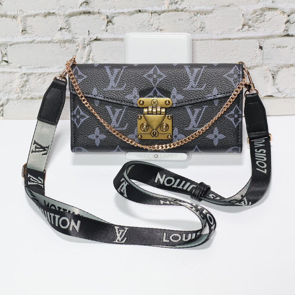 Crossbody LV Wallet Case iPhone 17 Series Black Monogram for iphone-17
