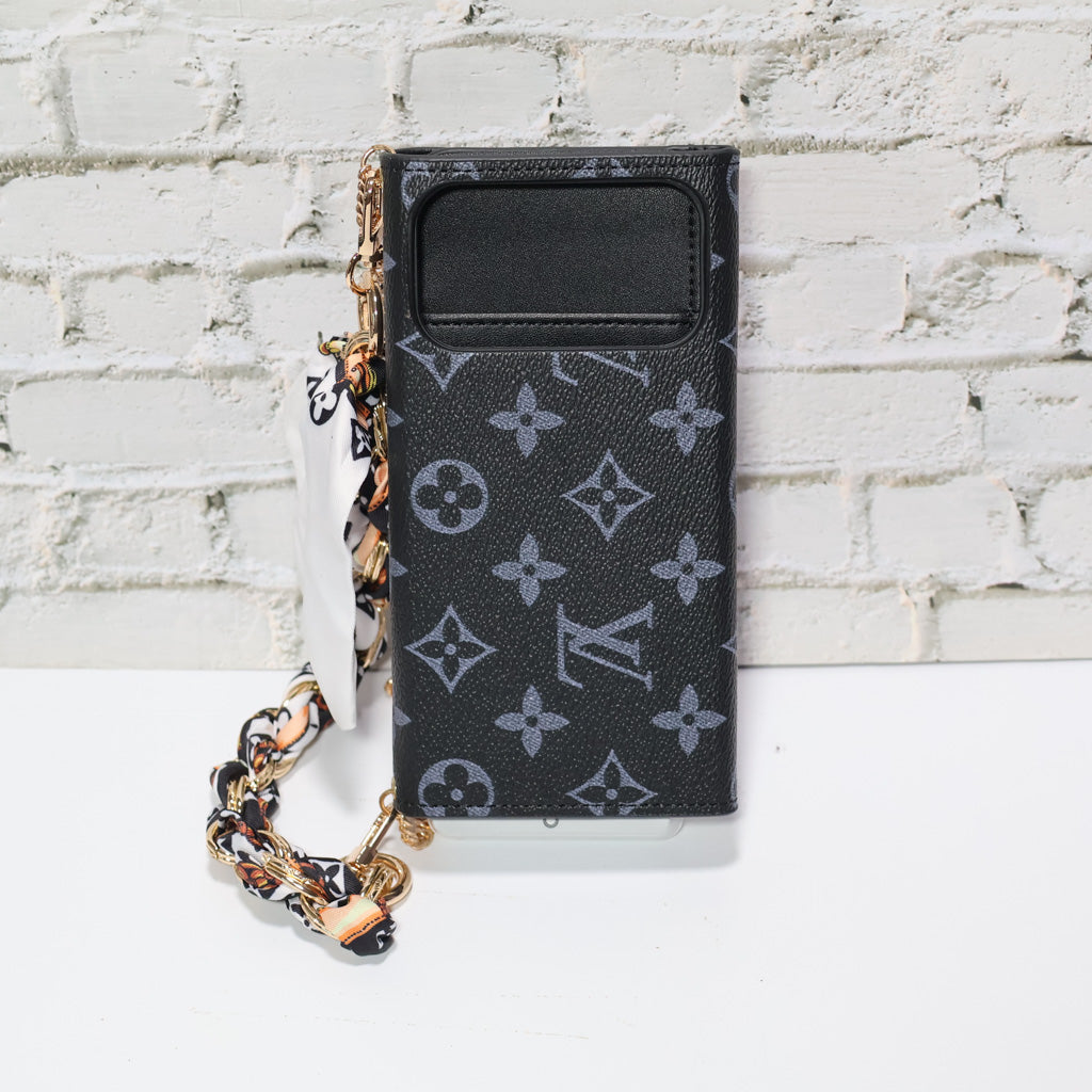 Crossbody LV Wallet Case iPhone 17 Series Black Monogram for iphone-17-air